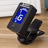 zhoule Guitar clip tuner, 360-degree rotating electronic digital tuner for acoustic and electric guitars, bass, violin mandolin, banjo, high-precision calibration, automatic shutdown.
