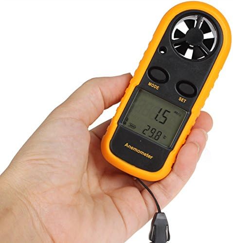Trista99 Portable Digital Anemometer Handheld Electronic tachometer Wind Speed Air Volume Measuring Meter LCD anemometro with Backlight for Windsurfing Kite Flying Sailing Surfing Fishing