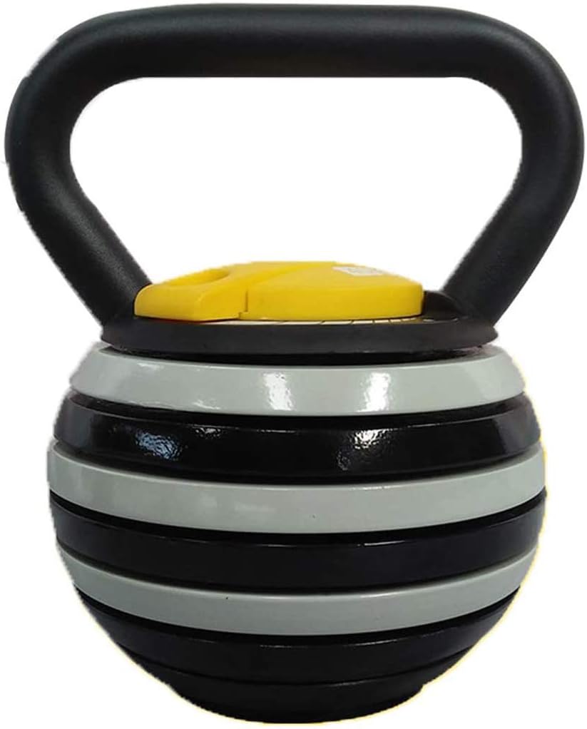 DPPAN Cast Iron Kettlebell, Vinyl Coated Wide Flat Base Professional Kettlebell, for Weightlifting, Conditioning, Strength and Core Training,Yellow_18kg/39.68lb
