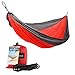 HŌMECO Double and Single Camping Hammock, Lightweight Nylon Parachute Travel Hammocks (Red, Single)