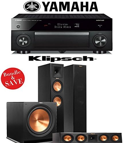 Yamaha RX-A1060BL AVENTAGE 7.2-Channel Dolby Atmos Network A/V Receiver + Klipsch RP-260F + Klipsch RP-440C + Klipsch R-115SW - 3.1 Reference Premiere Home Theater Package