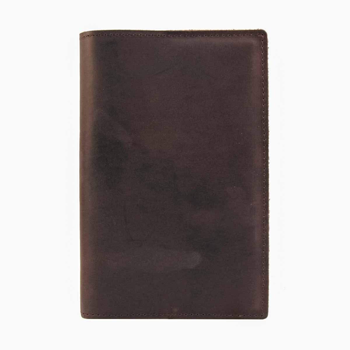 Handcrafted Leather Military Log Book Cover, in Dark Brown
