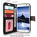 S7 Edge Case, Galaxy S7 Edge Case, Cellularvilla [Diamond Jewel] Embossed Flower Design Premium Pu Leather Wallet Case [Card Slots] Folio Flip Cover for Samsung Galaxy S7 Edge (Black Bling)