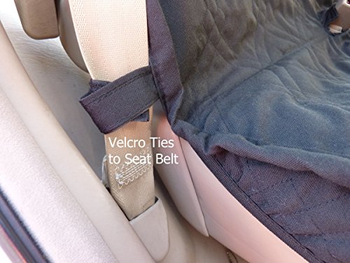 Deluxe Quilted and Padded Back Seat Bench cover with Non-Slip fabric in Seat area - One size fits all 56"W Black