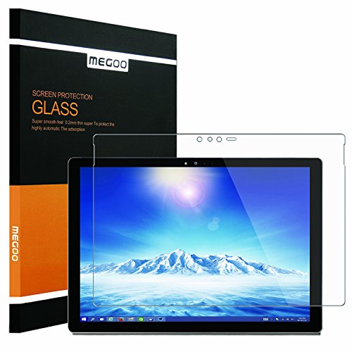 New Surface Pro 2017 Screen Protector [Tempered Glass] Megoo Bubble Free, Ultra Clear, Anti-Scratch, Friendly Touching, also compatible for Microsoft Surface Pro 4