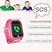 PTHTECHUS Kids Waterproof Smartwatch with GPS Tracker - Fitness Tracker Watch Phone with GPS Locator Voice Chat SOS Alarm Clock Camera Math Game Children Birthday Wrist Watch, GPS Pink