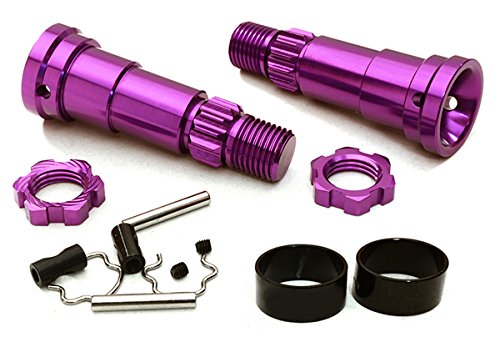 Integy RC Model Hop-ups C27464PURPLE Billet Machined +6mm Ext. Stub Axles for C27070, C27071 & C27072