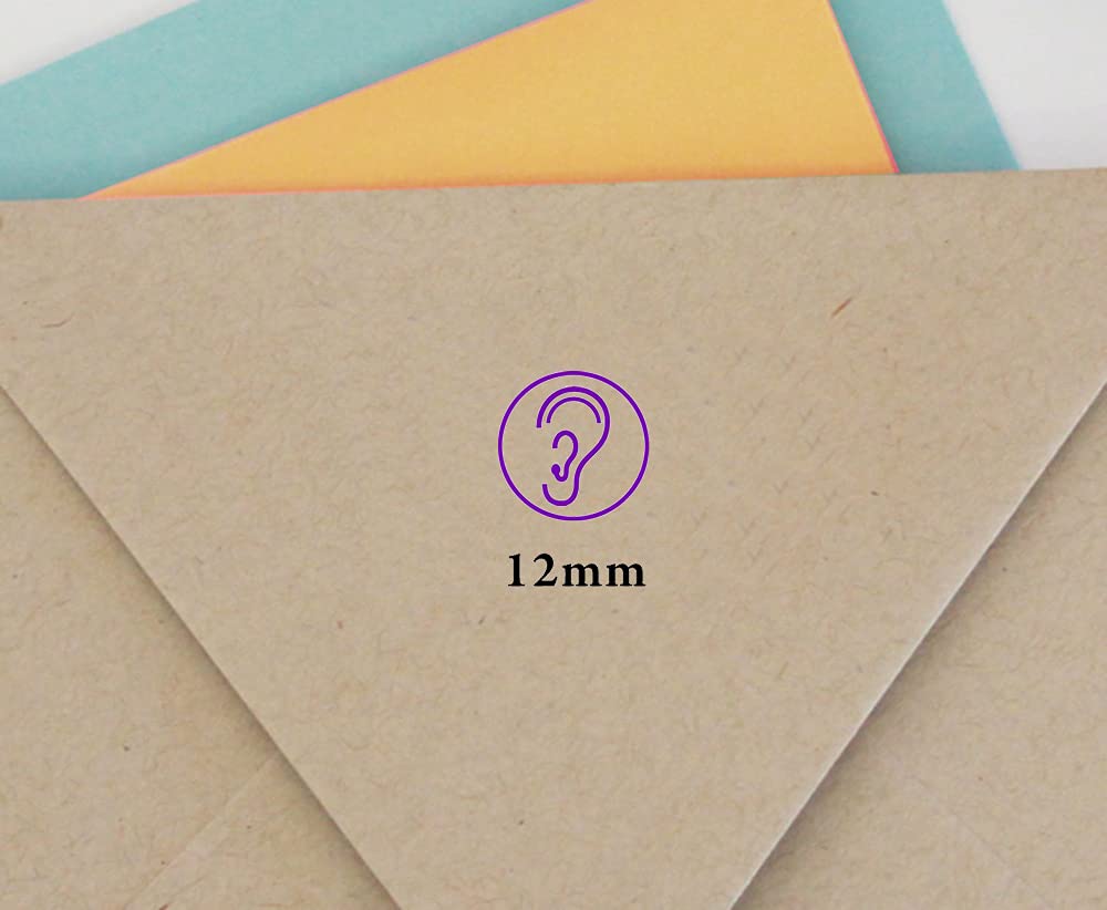Ear Self Inking Mini Rubber Stamp Colop Round Decorative Teachers Stamps 12mm