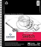 Canson Artist Series Universal Paper Sketch Pad, for Pencil and Charcoal, Micro-Perforated, Side Wire Bound, 65 Pound, 11 x 14 Inch, 100 Sheets