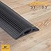 4-Foot Cord Cover - Floor Cable Management Kit for Indoor or Outdoor Use - 3-Channel Cable Raceway for Sidewalks or Walkways by Simple Cord (Black)