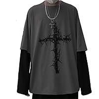 Men Women Gothic Long Sleeve Top Graphic Tee – Emo Y2K Grunge