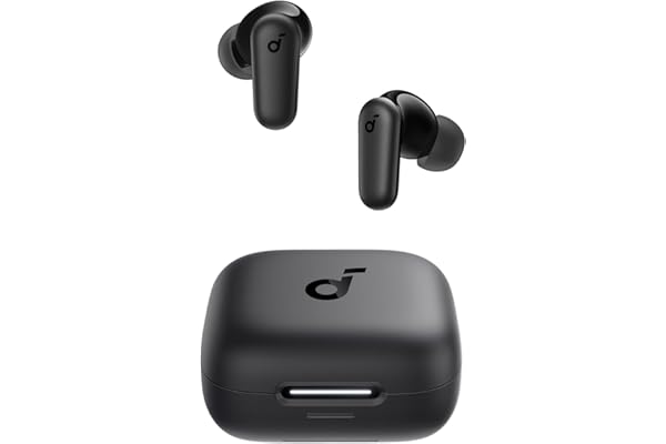 soundcore P30i da Anker, Fone de Ouvido Bluetooth 5.4 com Cancelamento de Ruído Adaptativo, Graves Poderosos, 45H de Reprodução, Estojo 2-em-1 com Suporte para Celular, IP54, Fone sem fio TWS, Preto