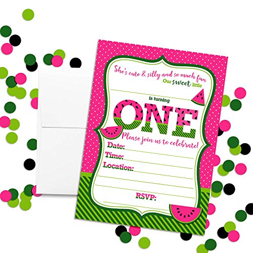 1 Birthday+Watermelon+Invitations+Envelopes+AmandaCreation