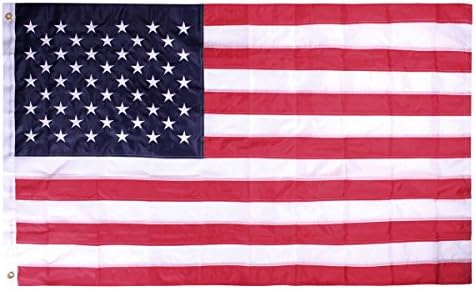 Odaof 3x5 ft All-Weather Outdoor U.S. Flag with Embroidered Stars, Sewn Stripes and  Brass Grommets