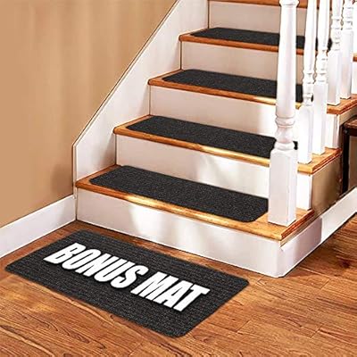 Non Slip Carpet Stair Treads + Double Sided Tape - Set of 13 Premium Non  Skid Indoor treads for Wood Stairs (30 inch X 8 inch) (Charcoal): Building  Materials: Amazon.com.au