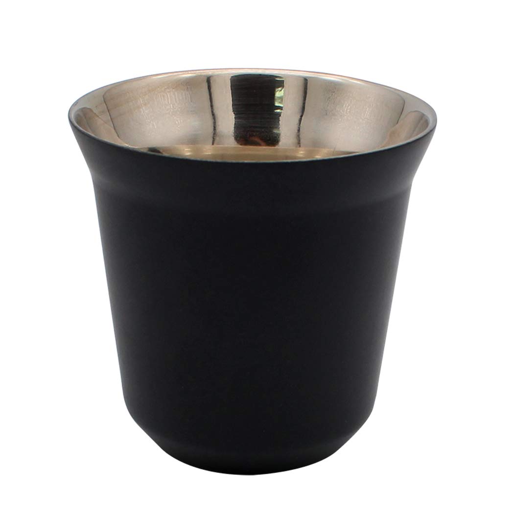Dianoo Coffee/Espresso Cup Stainless Steel Cups Double Wall Insulated Thermal Capsule Coffee Cup Black