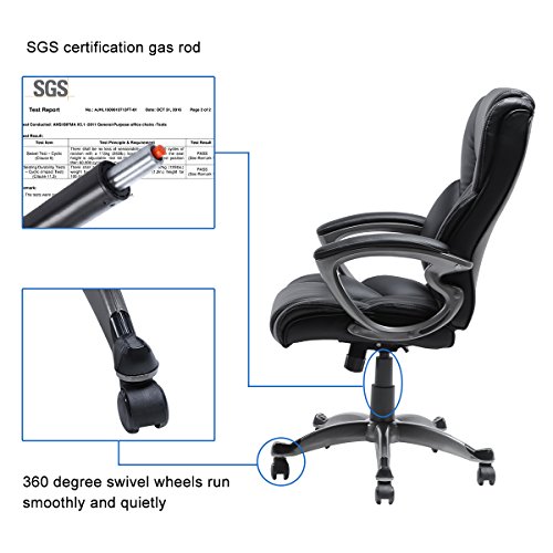 Myka's Ergonomic Leather Executive Office Chair High Back Computer Task