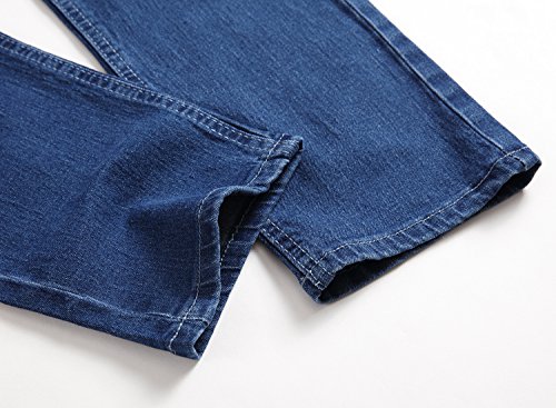 Men's Blue Skinny Jeans Stretch Washed Slim Fit Straight Pencil Pants,Blue,W40 - Thumbnail 5