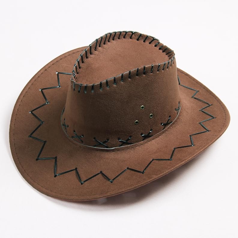 Grafanty Kids Felt Cowboy Hats Wide Brim Cowgirl Hat Halloween Costume Fedora Hat Western Themed Children Cosplay Costume Pretend Play Accessory Party Favor Playing Dress-Up Masquerade Party Cosplay