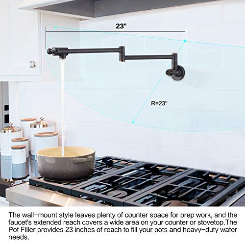 Bokaiya Pot Filler Faucet Commercial Brass Single Hole Wall Mount