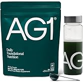 AG1 Greens Powder Supplement | Improve Gut Health | Multivitamin, Probiotic, Gluten Free, Vegan and Keto Friendly | Shaker & Scoop Included | 75 Vitamins (Athletic Greens), Classic Formula
