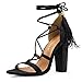 Allegra K Women's High Heel Tassel Lace Up Sandals