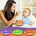 Divided Soft Plates for Baby and Toddler. | Sweet Baby Carrot | Soft, Unbreakable & 100% Safe | BPA Free | 3 Pack Set | Assorted Colors (Purple, Green, Orange) | Silicone