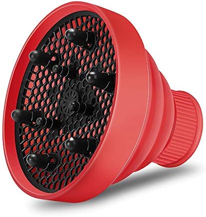 FOODAGE Collapsible Hair Diffuser, Travel Silicone Hair Dryer Diffuser, Dry Fast an Easy to Carry,Portable Foldable Blow Dryer Hair Diffuser Fit Nozzle D-1.57 to 1.96 inch(4-5cm)