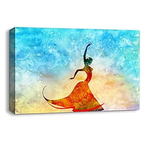 Canvas Wall Art Abstract Ink Storry World Painting Artwork for Home Prints Framed - 12x18 inches