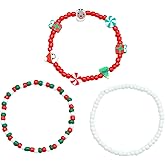 Z ZACHÉ Festive Christmas Beads Stretch Bracelet Set for Women Stackable Bracelet Party Charm Friendship Jewelry