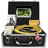 Pipe Inspection Camera, Drain sewer Industrial Endoscope Anysun PIC30DVR Waterproof IP68 30M/100ft Snake Video System with 7 Inch LCD Monitor 1000TVL Sony CCD DVR Recorder (8GB SD Card Include)
