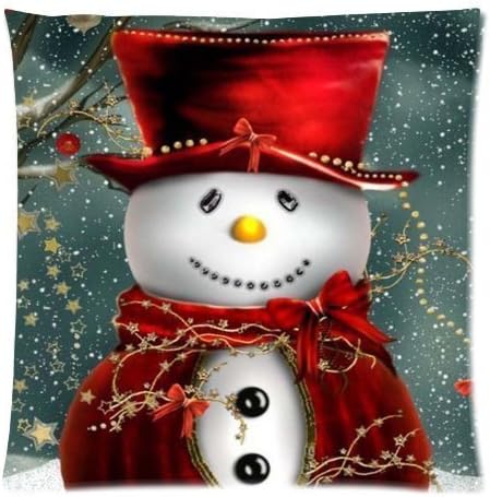 JulianArtsale Christmas Snowman 868 Creative Fashion Cotton Linen Square Decorative Throw Pillow Cover 18X18