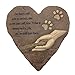 Dog Pet Memorial Stones, Engraved Memorial Small Heart Garden Decoration Stone, Garden Stepping Stone - Pet Footprint, for Garden Decor Dog or Cat, Garden Backyard Marker Pets Grave Tombstone
