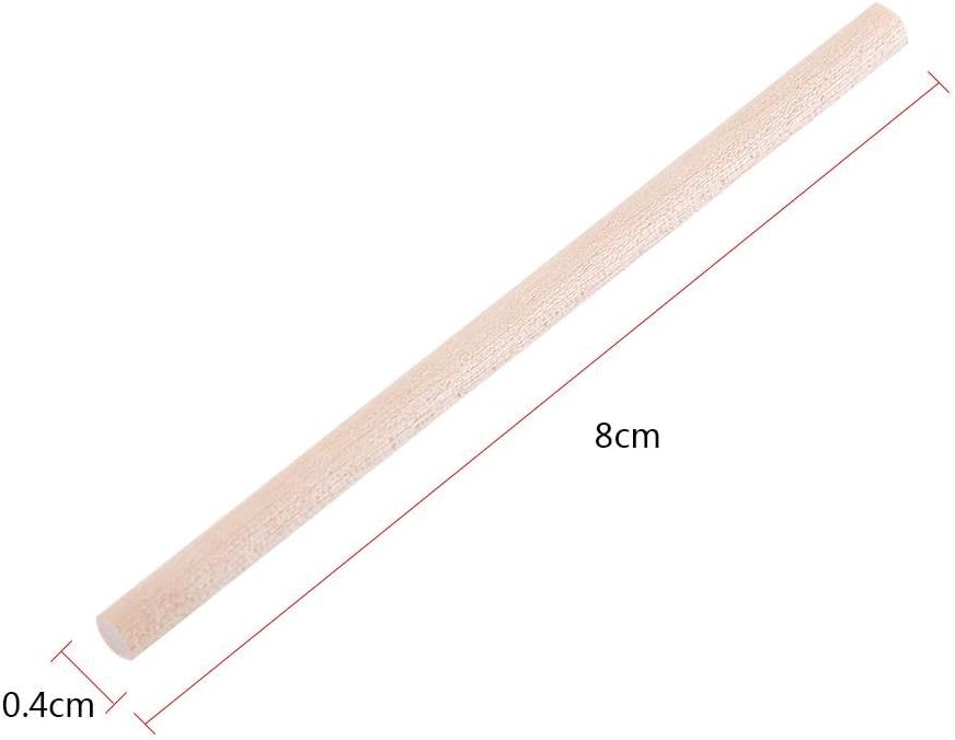100pcs 80mm Wooden Dowel Rods, Natural Birch Round Wooden Sticks for DIY Wood Crafts Home Garden Decoration - Image 4