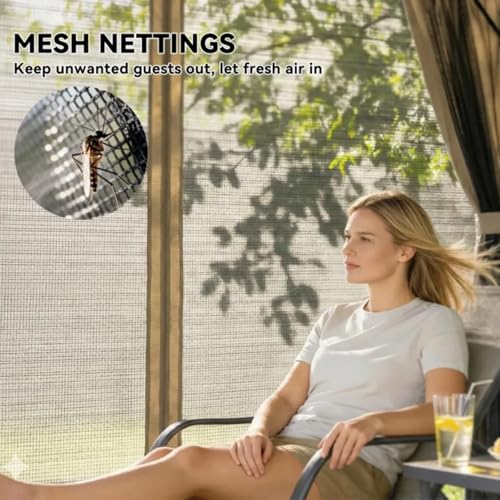 Hassyee Soft Top Gazebo with Privacy Curtains & Netting | 10x10ft All-Weather Outdoor Shelter image 14