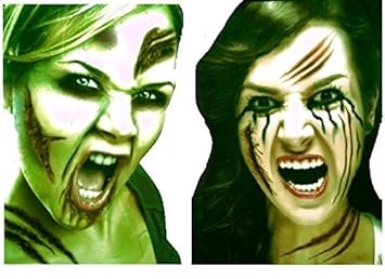 Amazon Com 26 Walking Dead Zombies Scratches Scars And Stitches Tattoo Bundle 4 Sheets 26 Tattoos Beauty