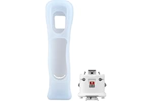 OSTENT Motionplus Motion Plus + Silicone Case Compatible for Nintendo Wii Remote Controller Game Color White