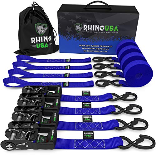 image for RHINO USA Ratchet Straps Heavy Duty Tie Down Set, 5,208 Break Strength