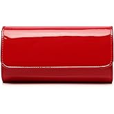 Patent Leather Envelope Clutch for Women Stylish Evening Handbag with Detachable Chain, Perfect for Wedding, Party & Prom