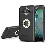 SPARIN Moto G5S Plus Case, Durable, Scratch-Resistant, Protective Case with 360° Rotating Ring Kickstand, Drop-Free Grip for Moto G5S+, 5.5 inch, Black