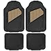 Motor Trend FlexTough 2 Tone Rubber Car Floor Mats for Auto - Heavy Duty All Season Black & Beige