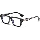 AIEYEZO Fashion Square Blue Light Glasses for Men Women Retro Thick Frame Blue Light Blocking Computer Glasses