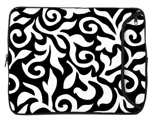 Designer Sleeves 17-Inch Fashion Laptop Sleeve, Black/White (17DS-BWF)