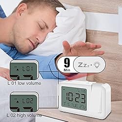 Projection Alarm Clock with 120° Rotatable