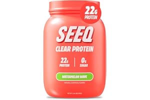 SEEQ Clear Whey Isolate Protein Powder, Watermelon Wave, 25 Servings, 22g Protein Per Serving, Sugar-Free, Keto-Friendly, Soy-Free Clear Protein Powder, Juice-Like Protein