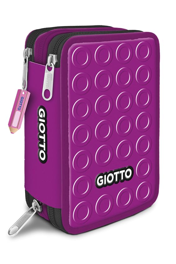 Giotto Stilnovo 3 Zip Pencil Case, Purple