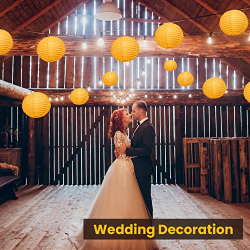 Yizhet Paper Lantern Lights, 12 x Balloon Light, Warm White | Flicker-Free Hanging Rope Replaceable Battery Operated Waterproof for Paper Lanterns, Wedding, Birthday, Party