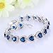EVER FAITH Sapphire Blue CZ September Birthstone Gorgeous Heart-Shaped Roman Tennis Bracelet Bracelet for Women, Prom
