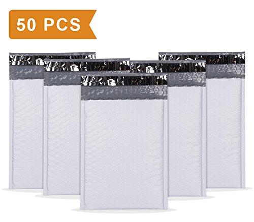 UCGOU #0 6x10" Waterproof Envelopes White Dot Poly Bubble Mailers Pack of 50Pcs Padded Envelopes Boutique Custom Bags Shipping Envelopes Bags