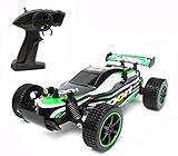 CR 2.4 GHz 1:20 Remote Control Racing Buggy Car Crazy Speed RC Off Road Truck with 4 Wheel Shock Absorbers Powerful Battery Aggressive Drifting/Stunts Car RTR (Green)